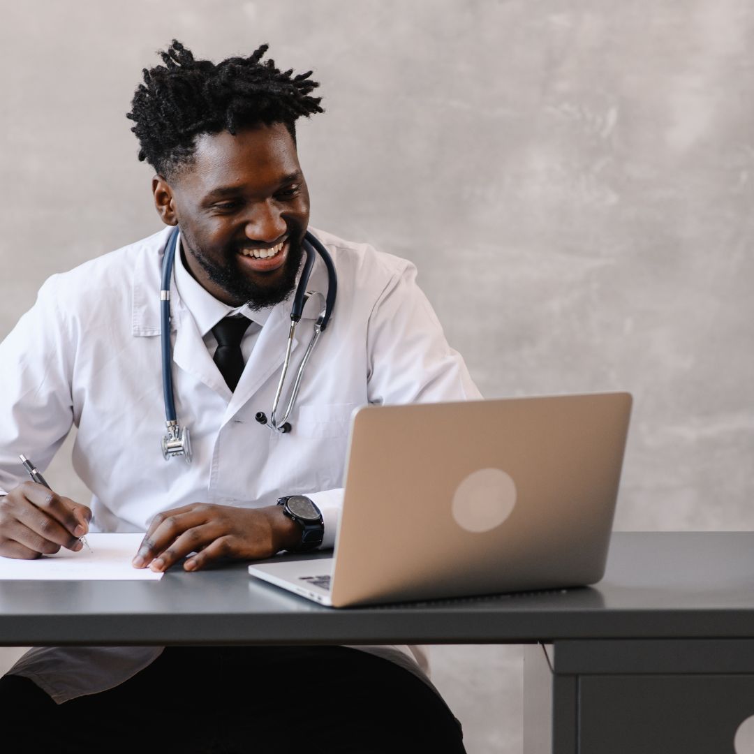 telehealth provider on a laptop