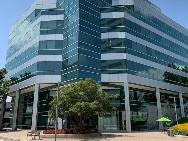 image of large glass building