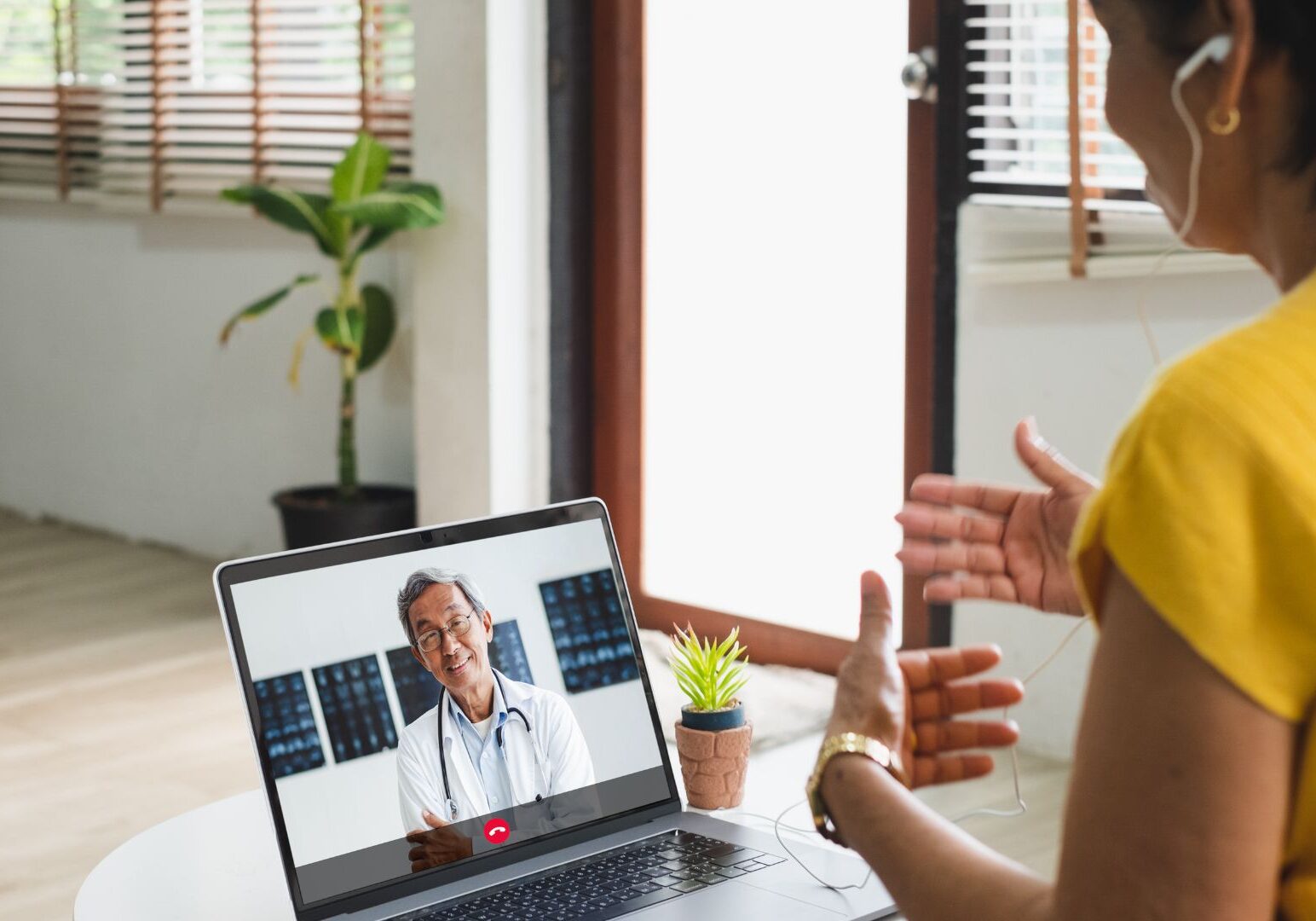speaking with a telehealth provider