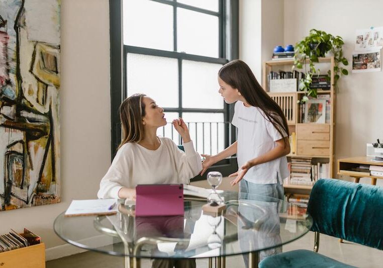 mother arguing with daughter